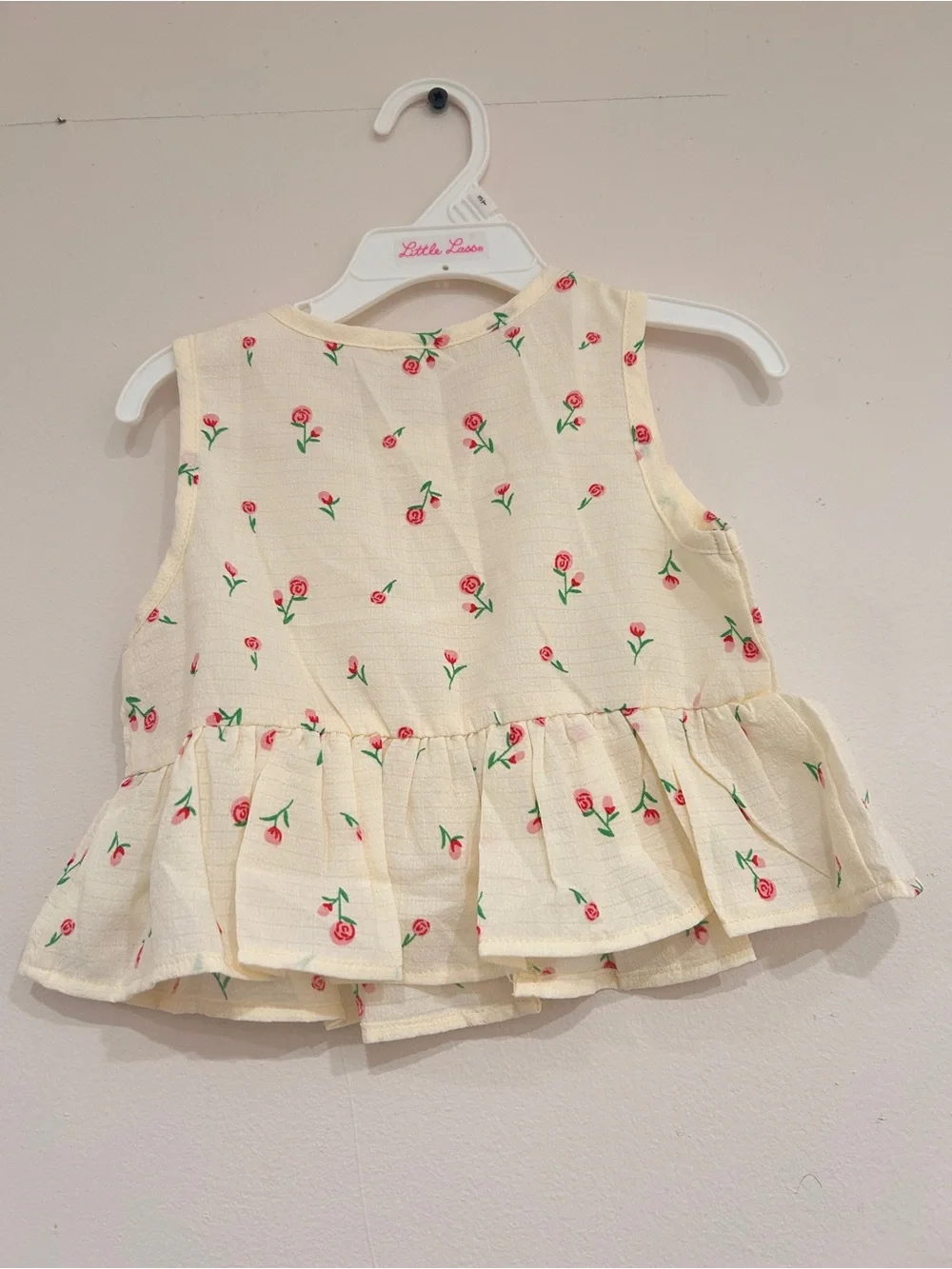 Girls Cream Floral Tie-Front Shorts Set